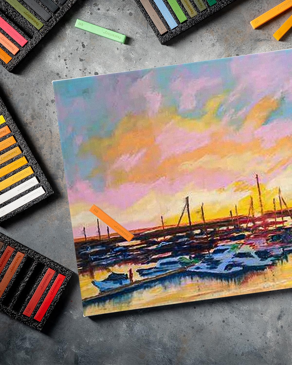 Fantastory Long Soft Chalk Pastels Set, 72 Sticks,Includes 5 Fluorescent Colors; Non Toxic Soft Pastels for Artists,Beginners;Classroom; Drawing,Blending,Layering;Christmas Art Supplies