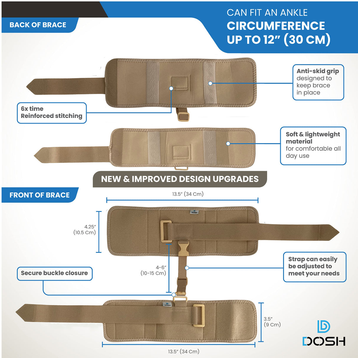 Dosh AFO Foot Drop Brace - Drop Foot Brace for Walking - AFO - Unisex