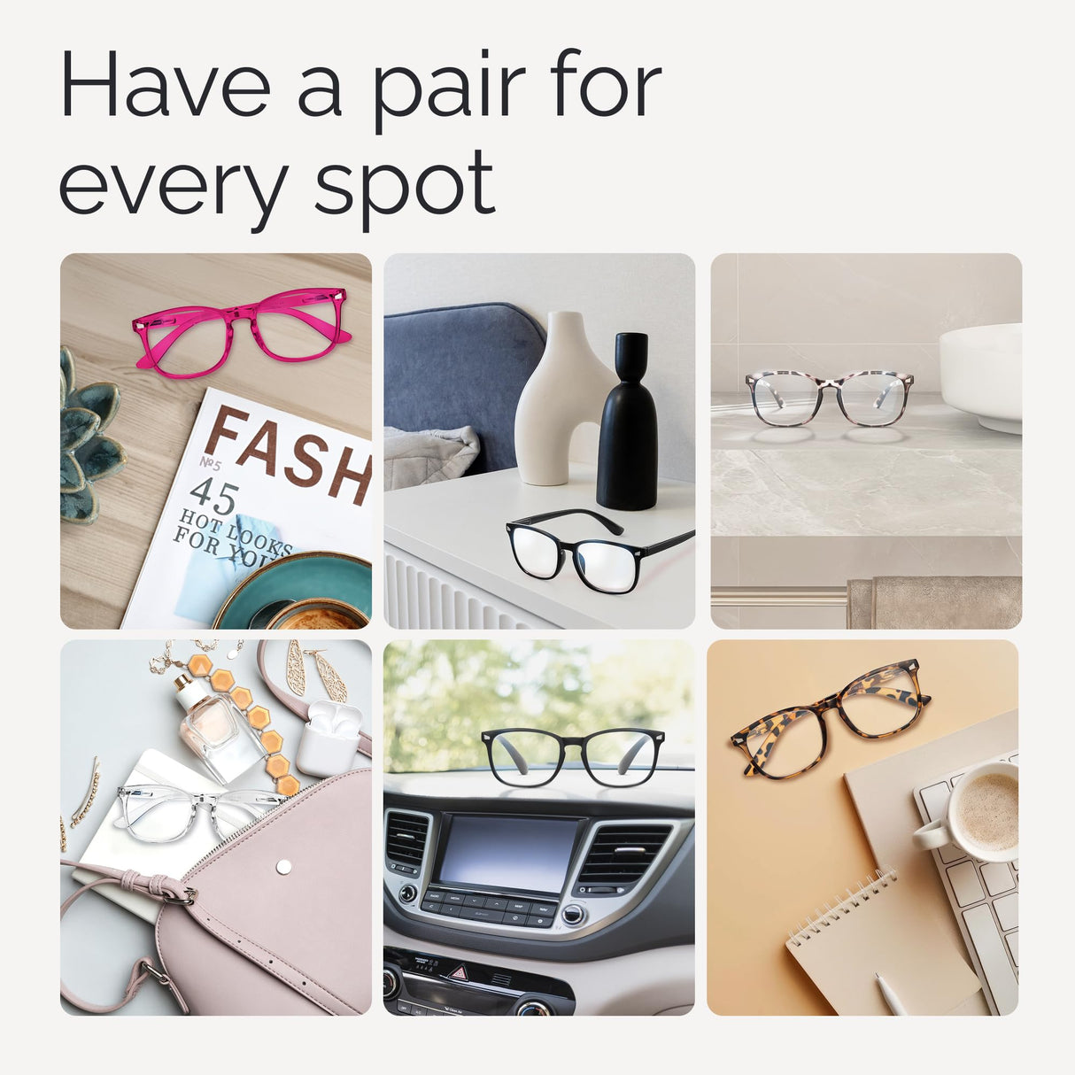 CCVOO Reading Glasses for Women/Men, Eyeglasses, Blue Light Readers for Women/Men, Computer Eye Glasses, Cheaters