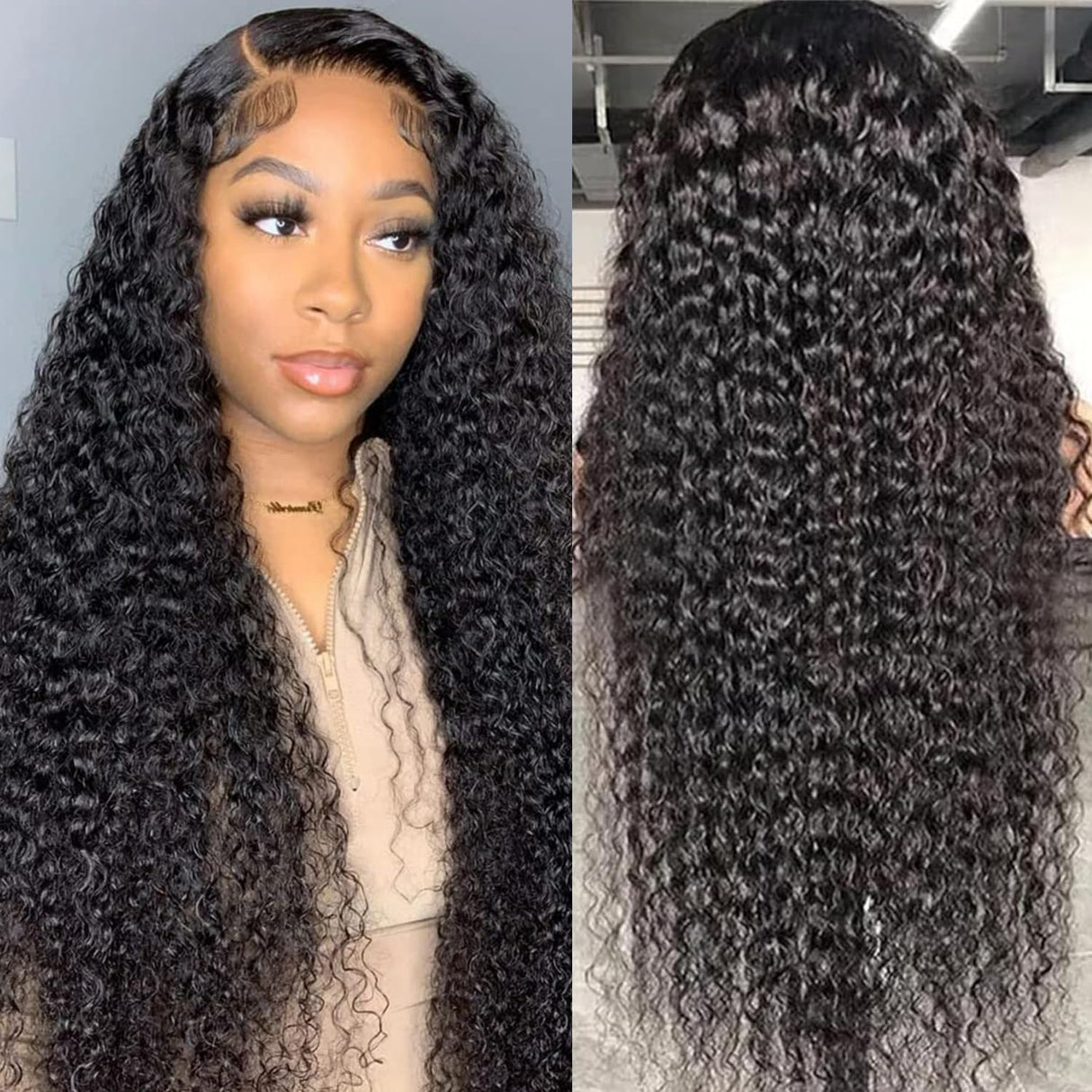 Brazilian Virgin 24 Inch 5x5 HD Lace Closure Deep Wave Wig - Human Hair, Glueless, Pre-Plucked, Deep Curly, 180% Density
