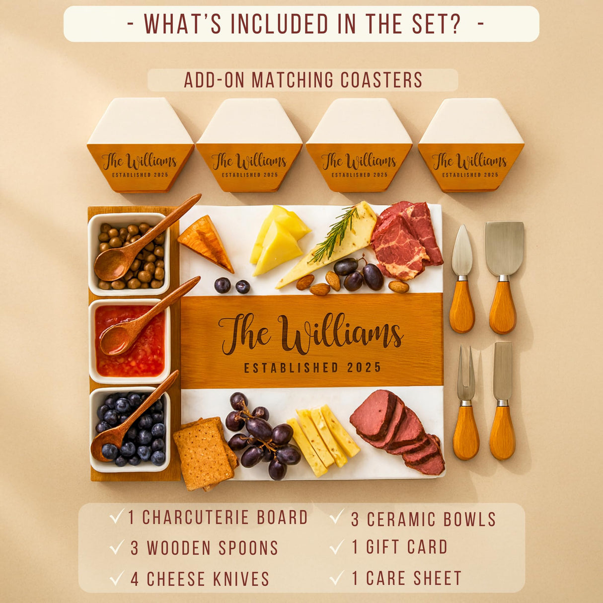 Personalized Charcuterie Board - Large Cheese Boards for Wedding & Anniversary, New Home, Christmas, House, Bridal Shower, Birthday, Retirement Gift for Women, Custom Wedding Gifts