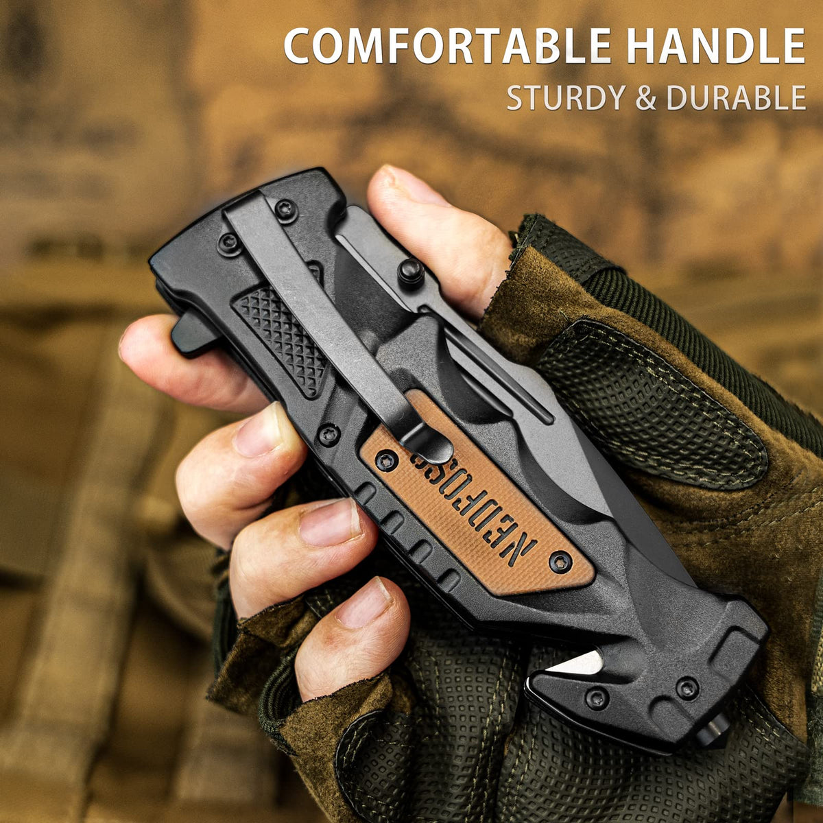 NedFoss Pocket Folding Knife DA75, 3 in 1 Pocket Knife Gifts for Men Women