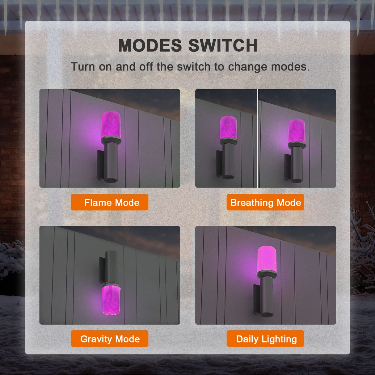 Hompavo Upgraded LED Flame Light Bulbs Halloween Decorations, 4 Modes Flickering Light Bulbs with Upside Down Effect, E26/E27 Flame Bulb for Christmas Party Home Indoor & Outdoor (4 Pack)