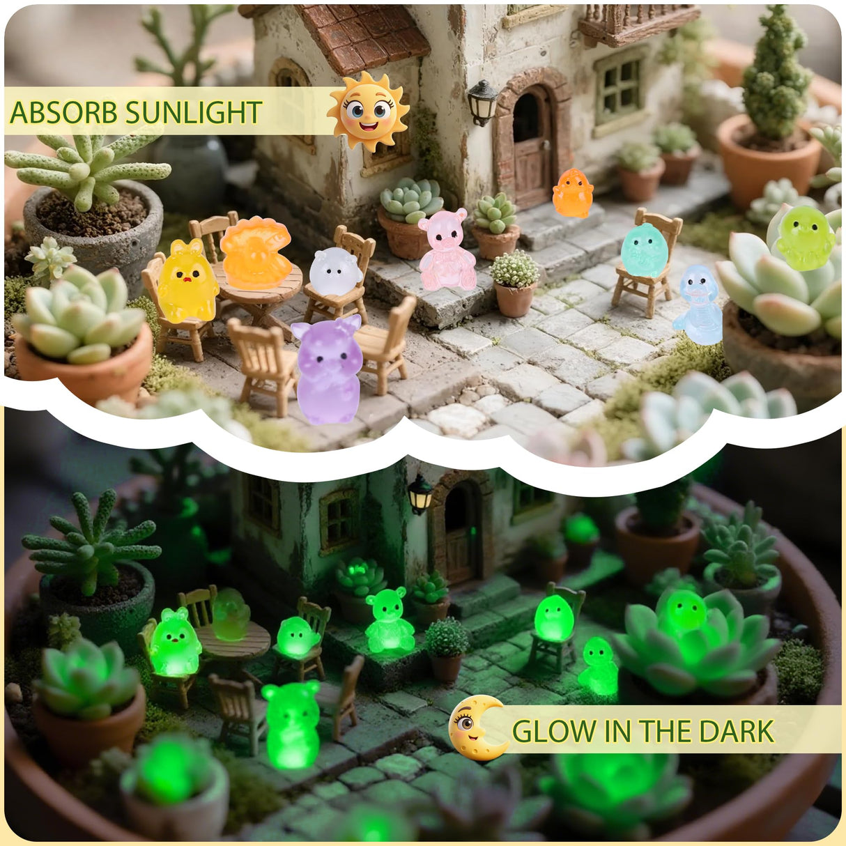 ShtNeeg 220 pcs Mini Resin Animals Blind Bags, Luminous Mini Resin Animal Figurines for Fairy Garden, Dollhouse, DIY Craft Decor, 50+ Animal Combination Sets for Adults