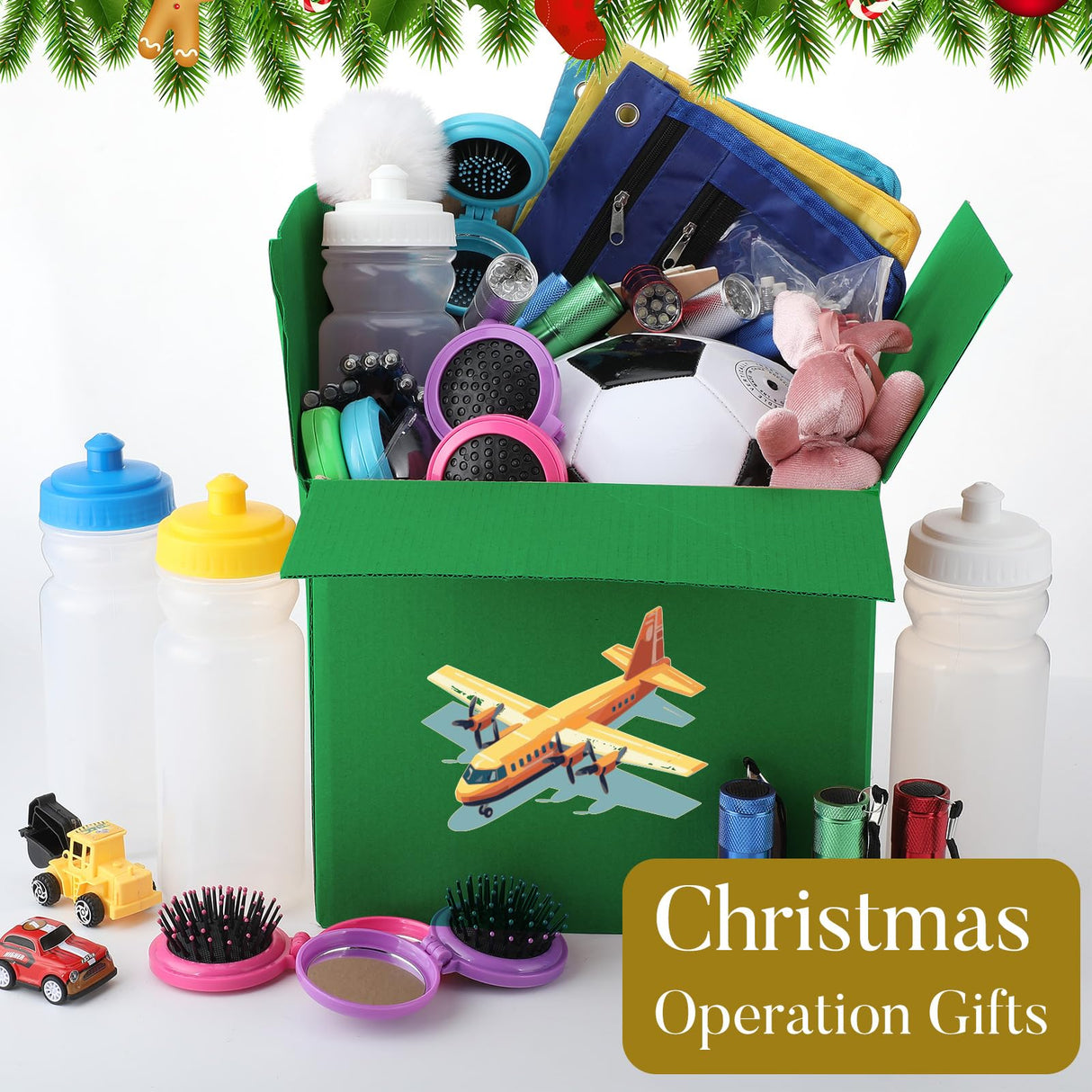 Leyndo 24 Pcs Christmas Operation Gifts Include Deflated Size 5 Soccer Balls with Pumps in Bulk with Needles for Adults Christmas Charity Training Practice Game Play Gifts (Black)