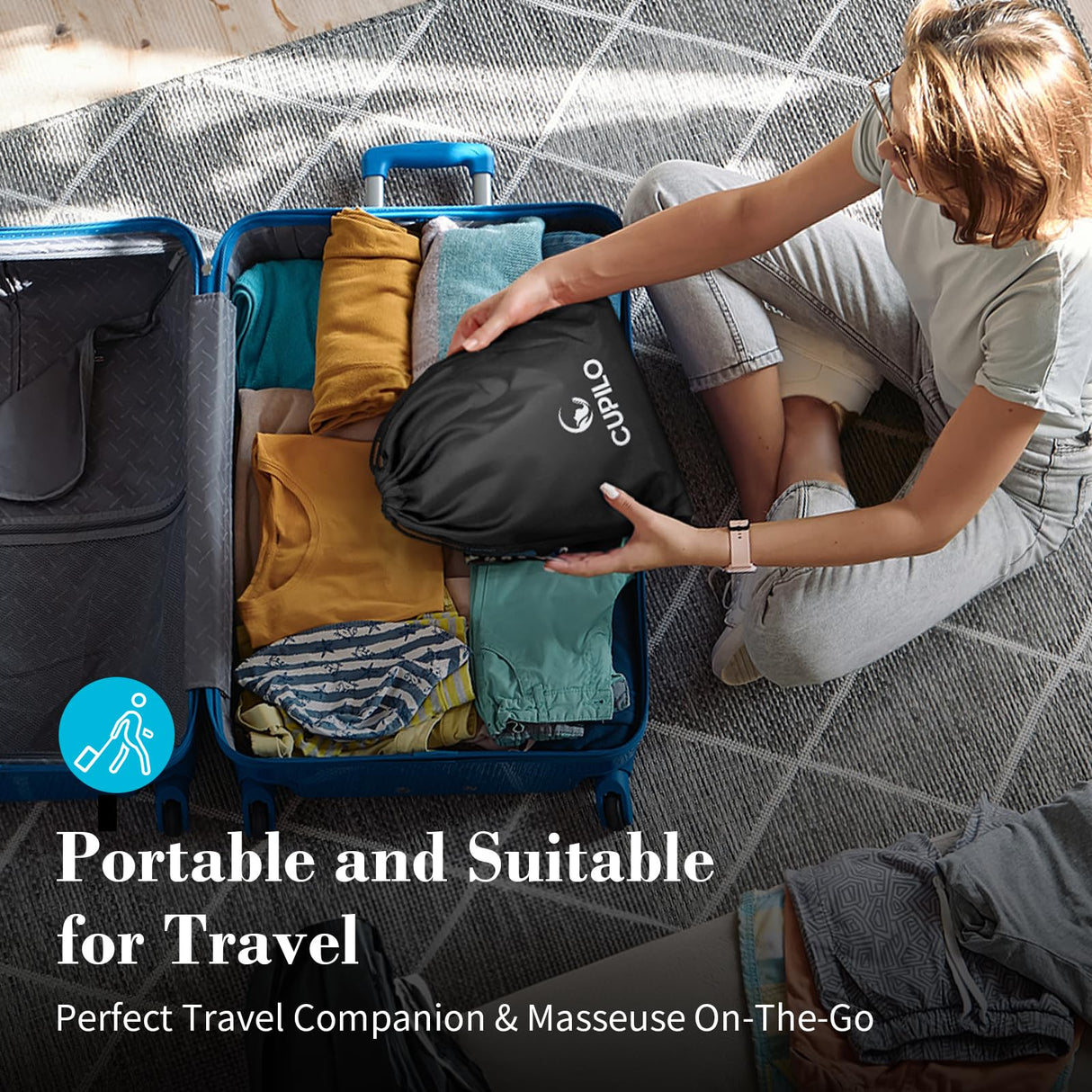 CuPiLo Shiatsu Neck Massager with Heat - FSA or HSA Eligible,Ideal Gifts for Her,Him,4D Cordless Deep Tissue Kneading Massage for Pain Relief,Rechargeable Massage for Neck,Shoulder,Traps and Back