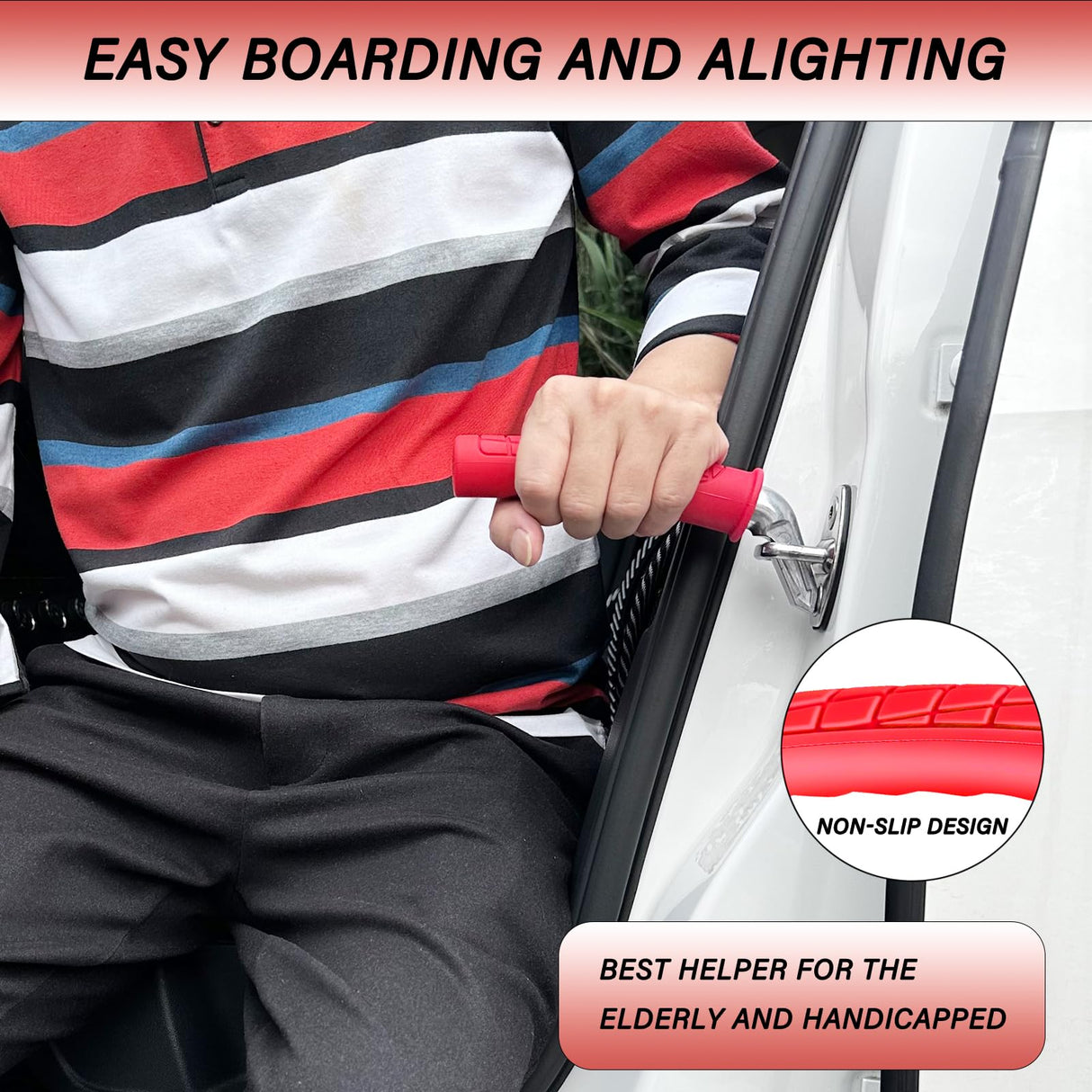 2 Pack Car Handle Assist for Elderly - Vehicle Support Handle - Auto Grab Bar Cane Support Aid - For All Vehicles - Portable Assistive Device for Seniors, Handicapped - Best Gifts For Elderly