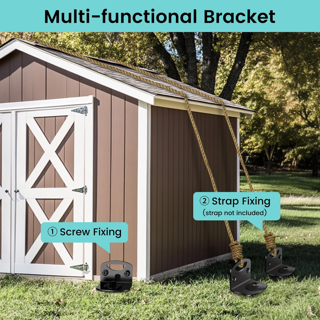 25" Ground Anchors Screw in, Mobile Home Anchors for Shed, Black-25-8Pcs