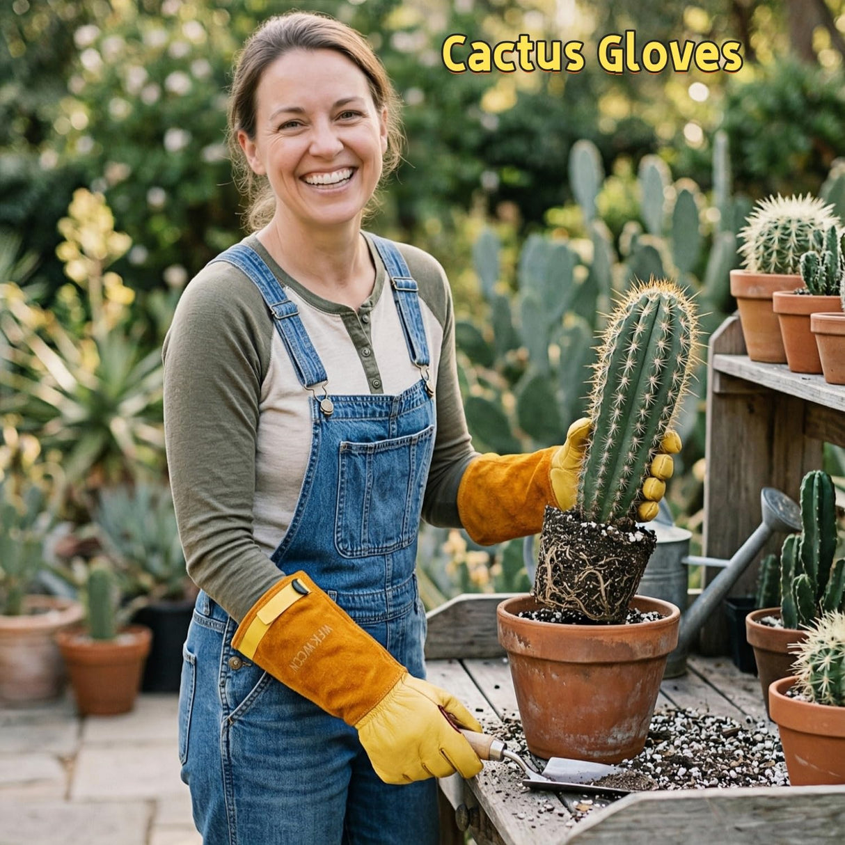 wfkwcxw Long Gardening Gloves, Yellow, Small