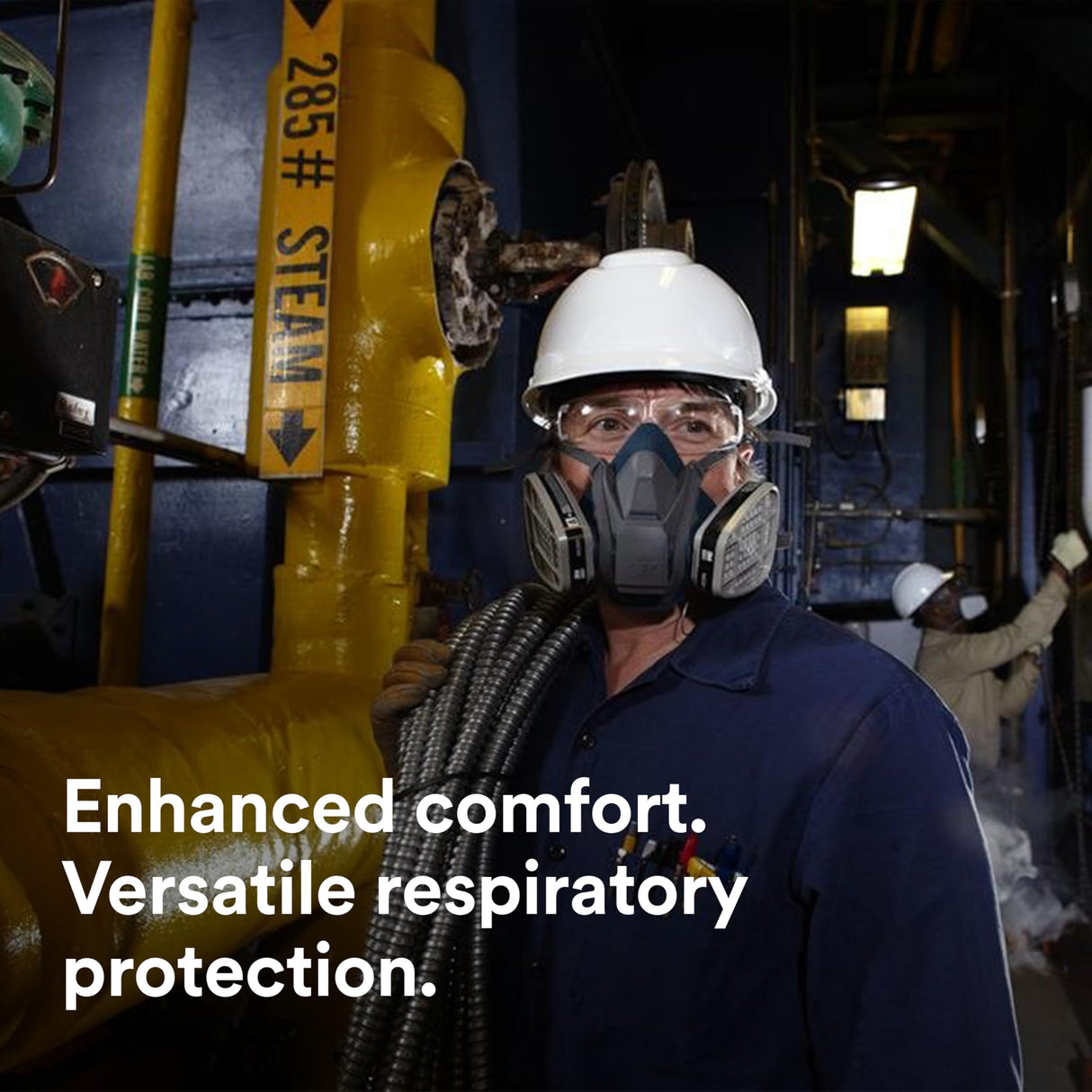3M Rugged Comfort Quick Latch Half Facepiece Reusable Respirator 6503QL, NIOSH, Cool Flow Exhalation Valve, Bayonet Connection, Silicone Face Seal, for Gases, Vapors, Dust, Maintenance, Construction,L