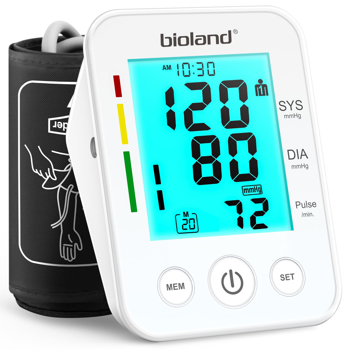 LinkSun Blood Pressure Monitor Upper Arm Large Cuff, Backlit Large LCD Screen, Automatic Digital Blood Pressure Machine, Adjustable BP Cuff, BPM Model - 2008