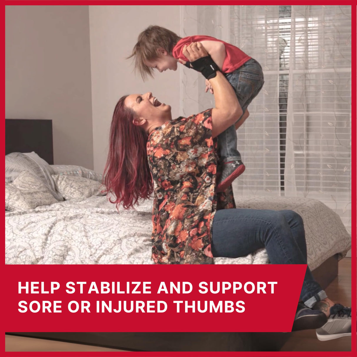 MUELLER Sports Medicine Adjust-to-Fit Thumb Brace, Spica Splint, Thumb Pain Relief Stabilizer for Men and Women, Ideal for De Quervain's Tenosynovitis, Arthritis, Sprains, Fits Right or Left, Black, One Size