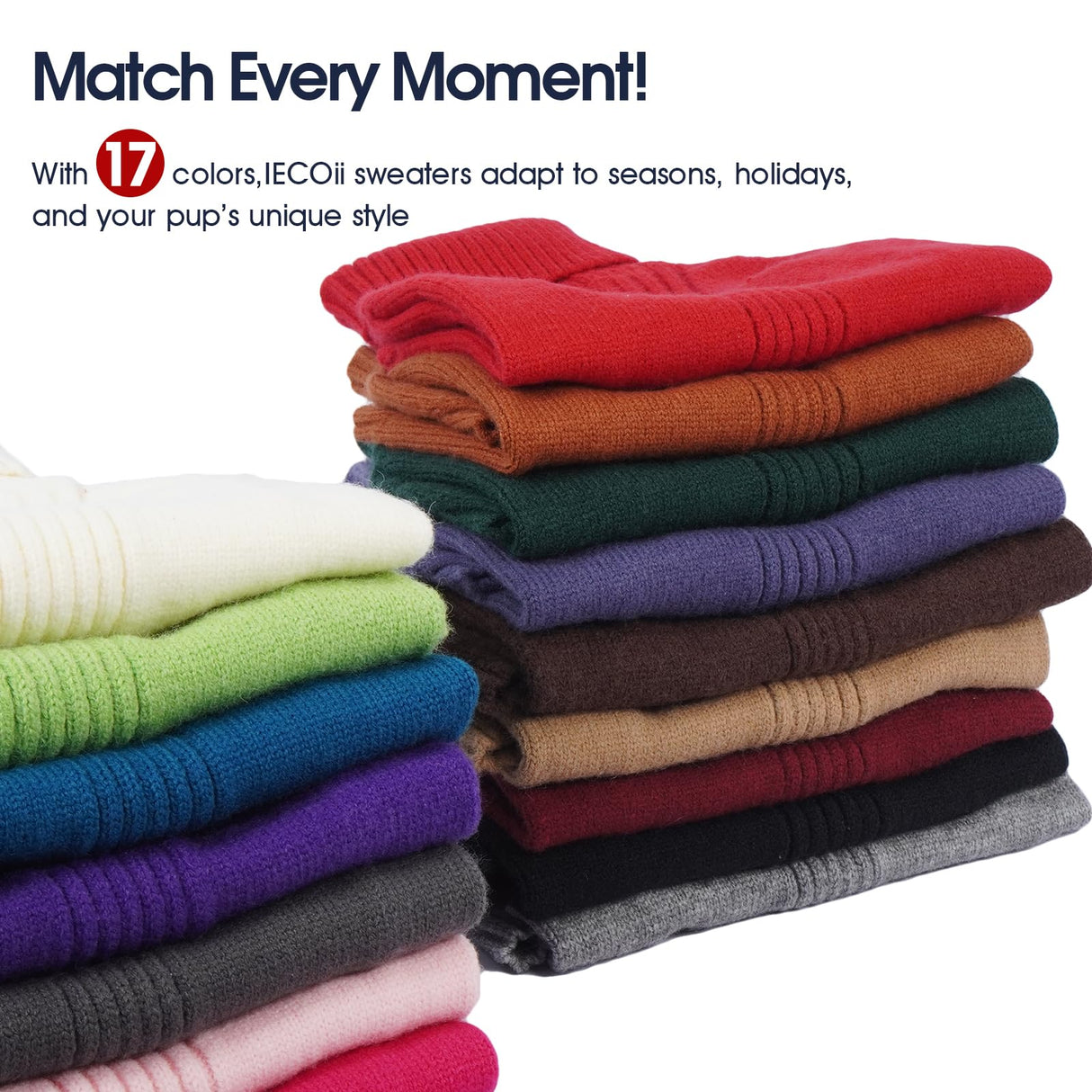 IECOii XXL Dog Sweater,Thermal Knit Big Dog Sweater Christmas,Pet Turtleneck Doggy Sweatshirt for Extra Large Dogs Boy Girl,Stretchy Large Dogs Cold Weather Outfit Pitbull Clothes,(Green XXL)