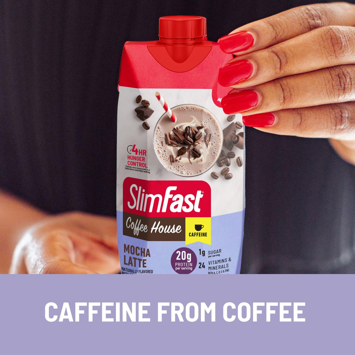 SlimFast Protein Shake, NEW Mocha Latte- 20g Protein, Meal Replacement Shake Ready to Drink, High Protein with Low Carb and Low Sugar, 24 Vitamins and Minerals, 11 Fl Oz (Pack of 12)