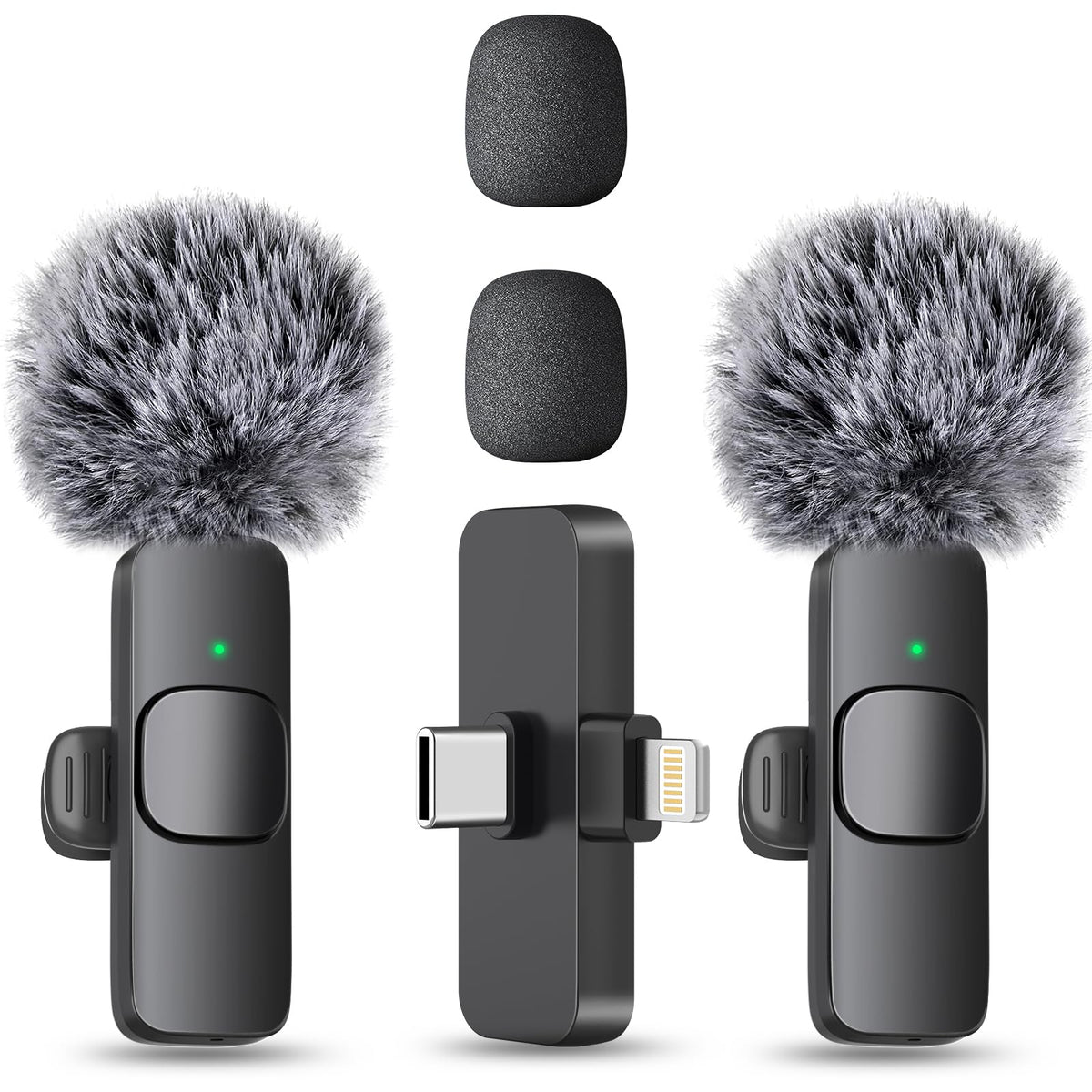 MAYBESTA Wireless Mini Microphone for iPhone, Android Phone - Lavalier Lapel Mic for Audio Video Recording - Clip on Content Creator Microphones for YouTube Tiktok Podcast Vlogging