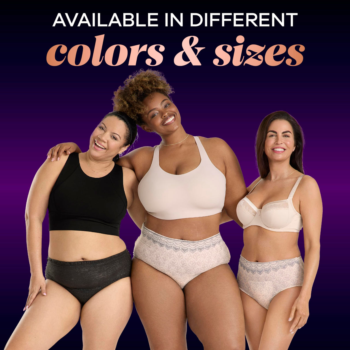 Always Discreet Boutique Incontinence and Postpartum Underwear for Women, Maximum Protection, Large, Black, 18 Count