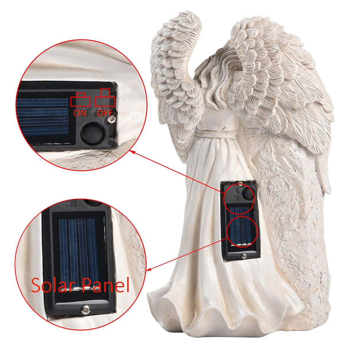 Angel Garden Statues Outdoor Decor, Solar Angel Figurines Lights for Garden Decoration Yard Art Memorial Gifts for Loss of Loved One