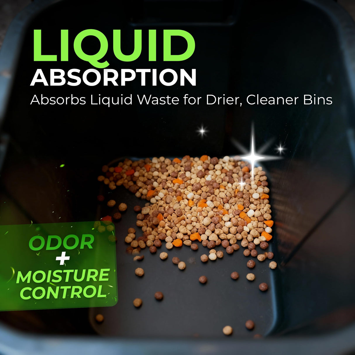 Trash Can Deodorizer 1.5lbs - Outdoor Trash Can Deodorizer & Liquid Waste Absorber, (Made in USA) Biodegradable Trash Can Odor Eliminator, Neutralizes Garbage Smells & Absorbs Liquids - 7 Cups