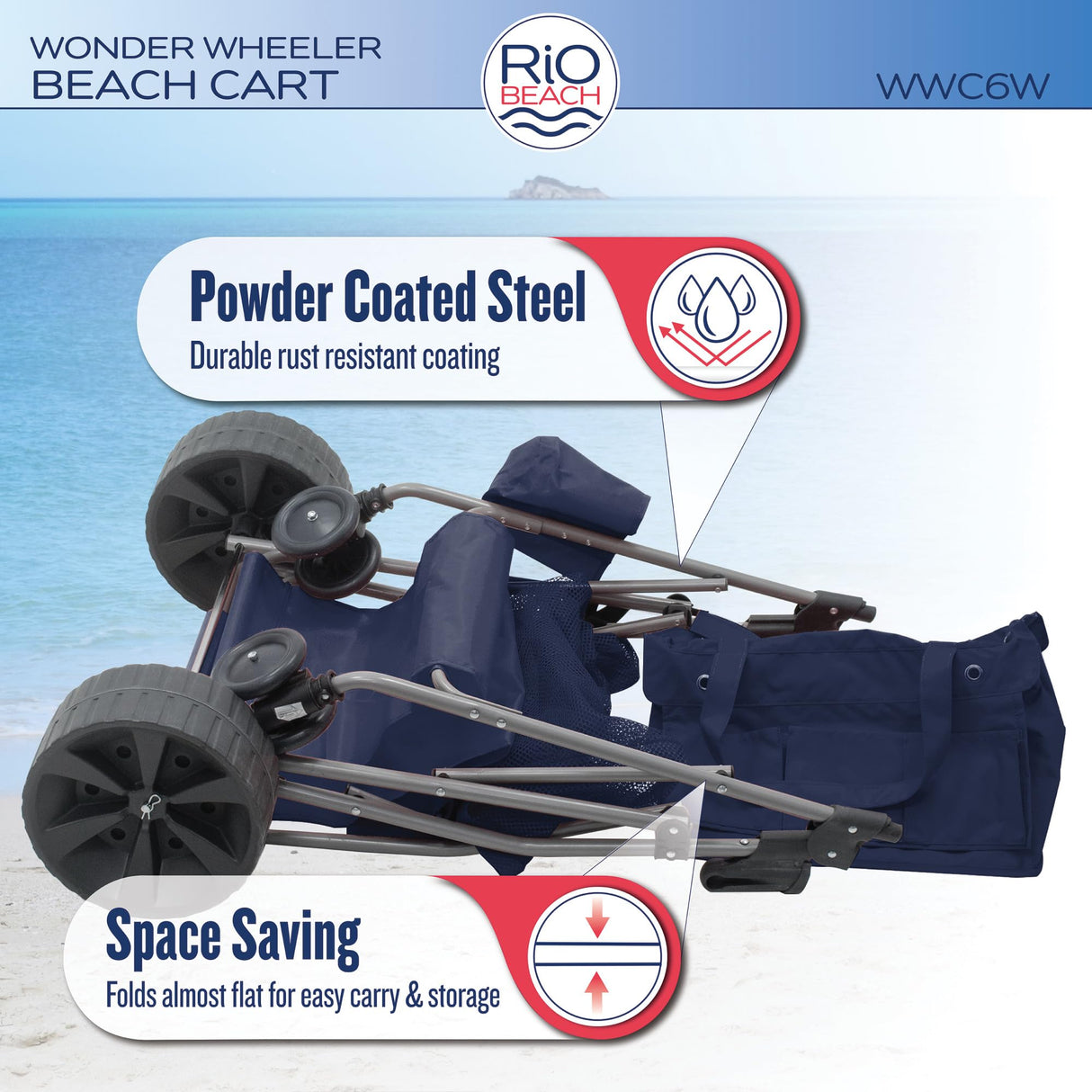Rio Beach Wonder Wheeler Wide Beach Cart