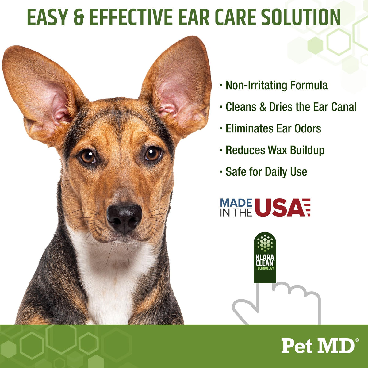 Pet MD Dog Ear Finger Wipes - with Eucalyptus & Aloe Vera for Dogs - 50 ct