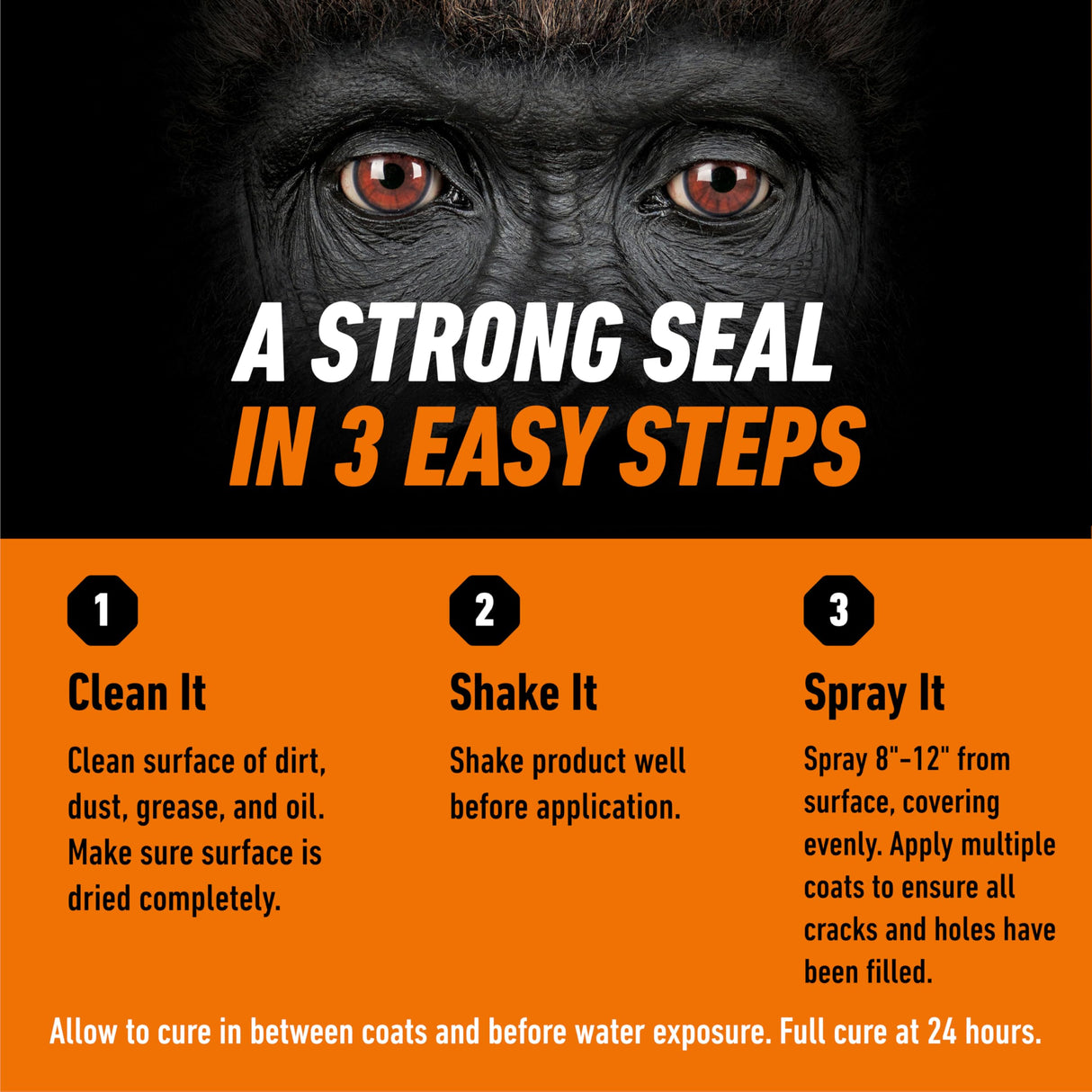 Gorilla Waterproof Patch & Seal Rubberized Sealant Spray, Crystal Clear, 14 Ounce (Pack of 2) - Seals Out Water, Air, and Moisture