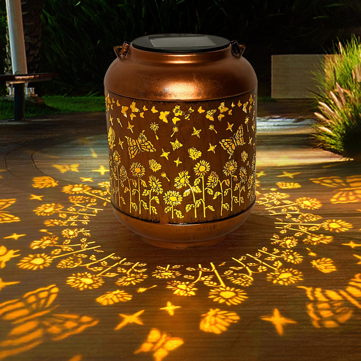 Butterfly Solar Lanterns Outdoor Waterproof, Butterfly Gifts for Women Grandma Mom, Hanging Rose Solar Lights for Garden Decor