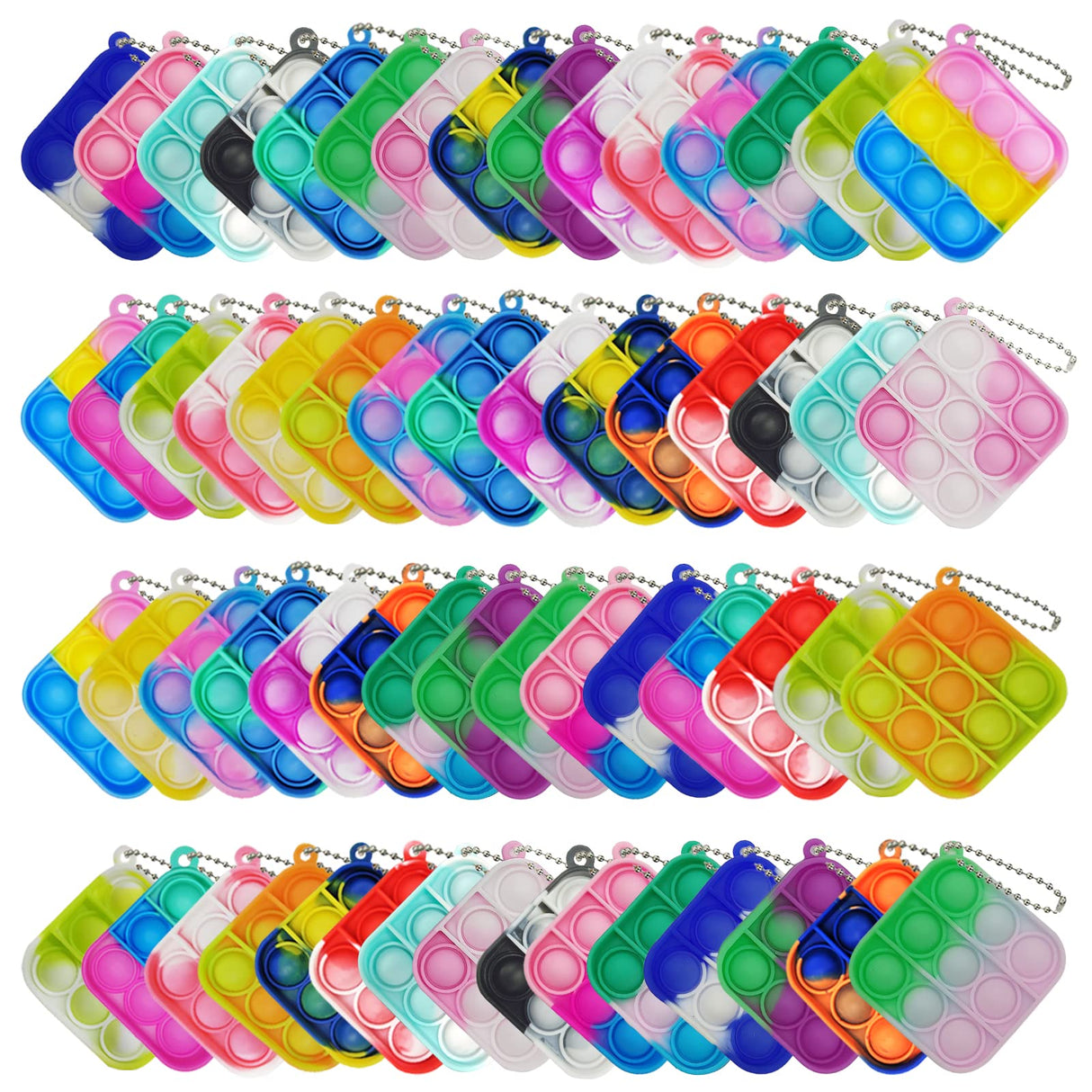120 Pcs Mini Pop Bubble Fidget Sensory Toys for Party Favors,Pop Keychain Bulk for Classroom Prizes, Easter Basket Stuffers Christmas Valentine Gifts for Kids Students