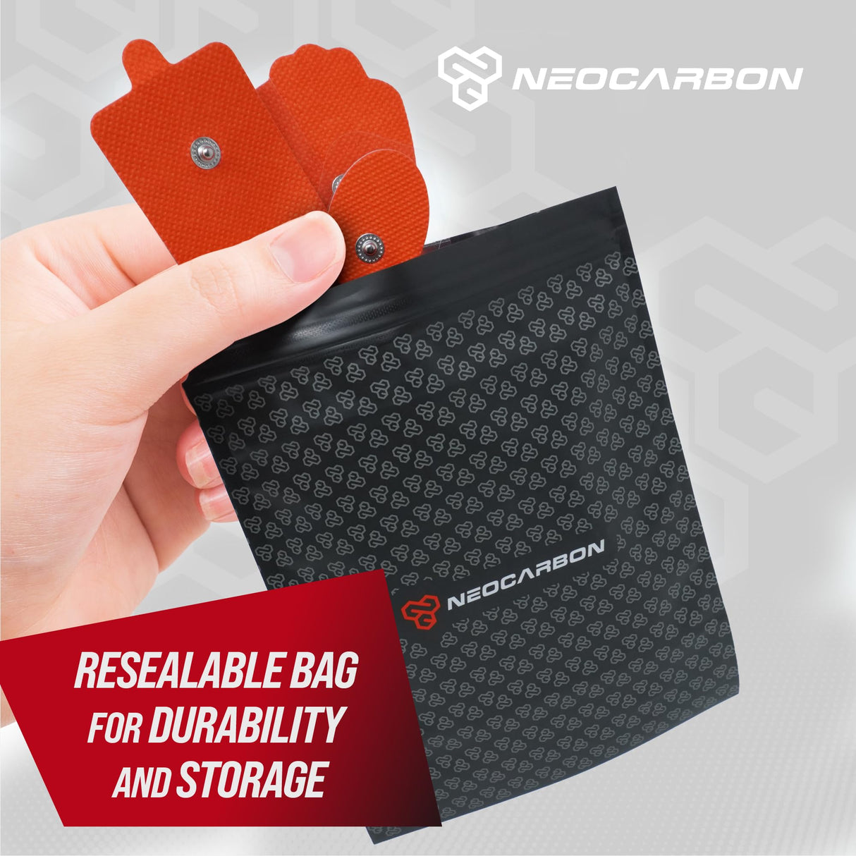 Reusable Electrode Pads for TENS EMS Unit, 20 Replacement Premium Pads and 1 Plastic Holder, Red