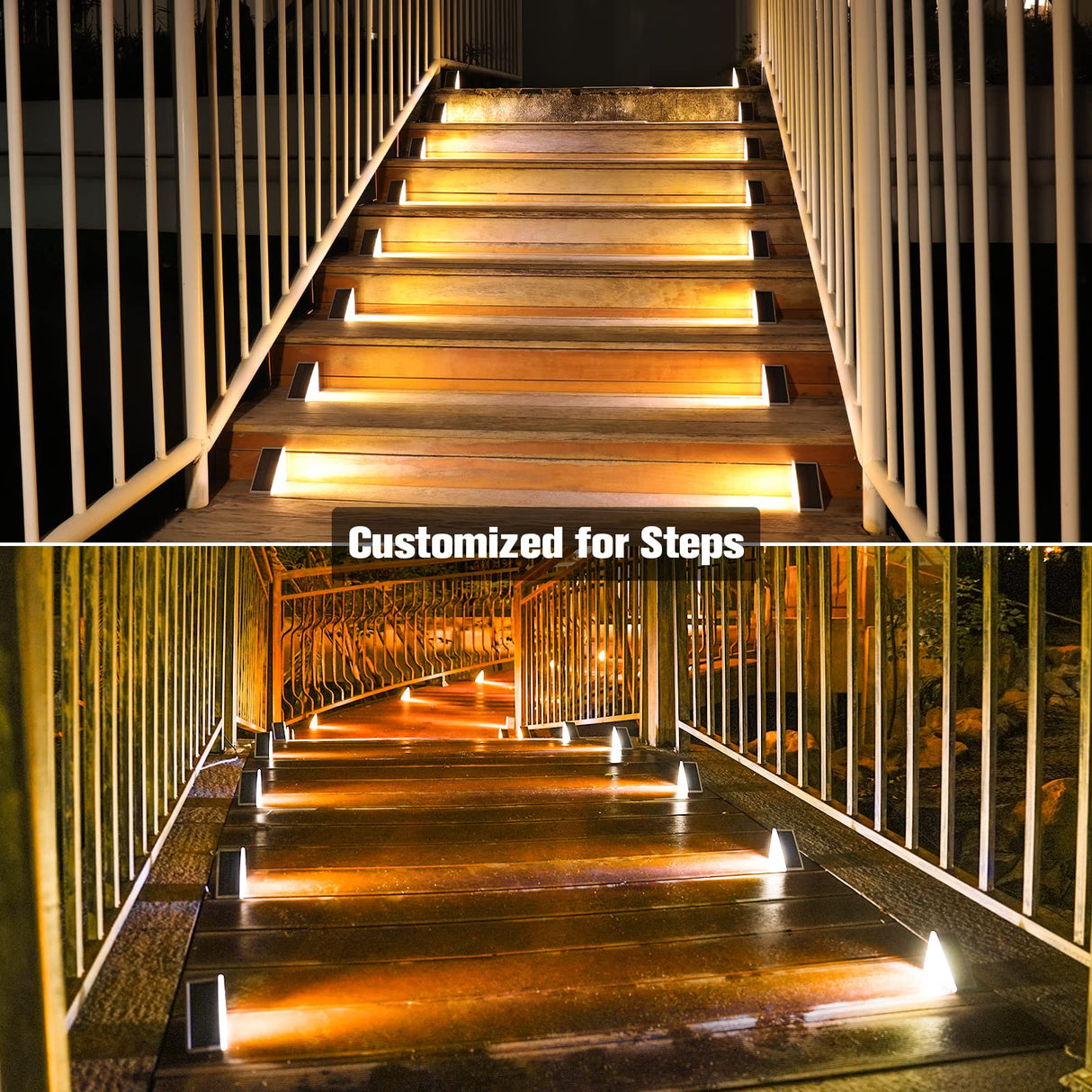VOLISUN Solar Stair Lights 6 Pack, Solar Step Lights Outdoor Waterproof IP67, LED Outdoor Step Light,Outdoor Light Decor for Garden Stair, Deck, Front Step, Front Porch, and Patio(3000K)