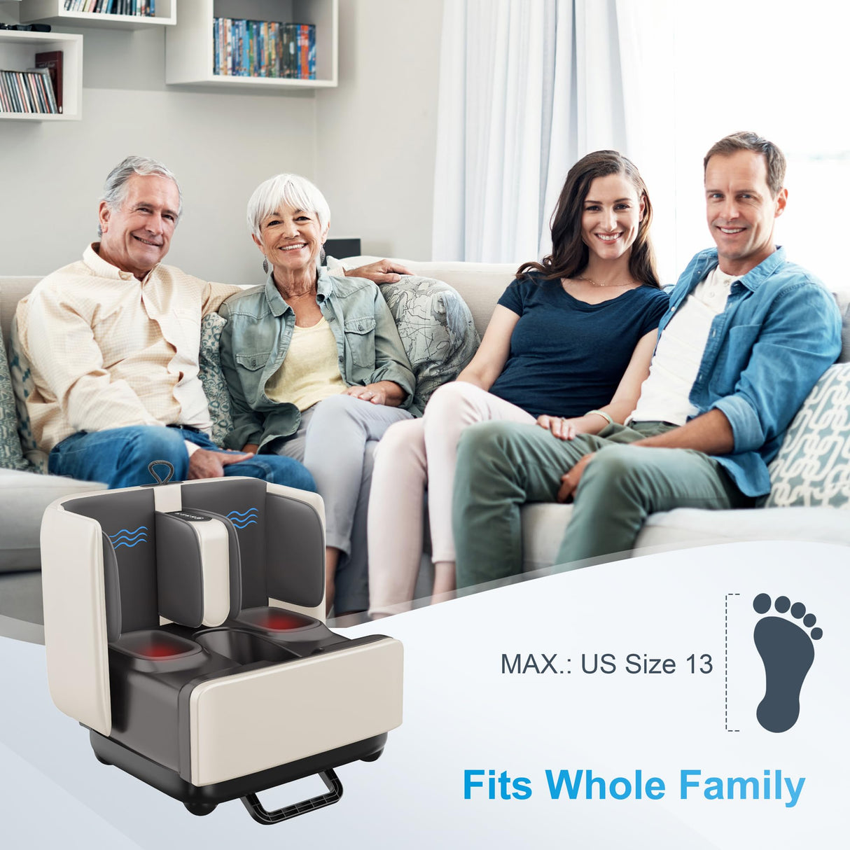 COMFIER 2-in-1 Shiatsu Foot Massager&Foot Rest,FSA HSA Eligible Foot and Calf Massager with APP Control,Heated Feet Massager for Foot Pain Relief,Gifts for Men Women