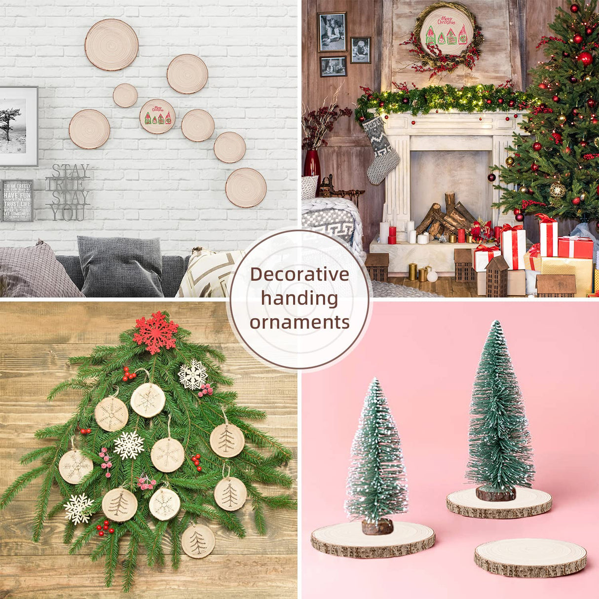 Maputune 8 Pcs 7-8 in Large Unfinished Wood Slices for Centerpieces, Natural Rustic Wooden Plate for DIY Craft, Round Wood Chips for Signage Painting Wedding Party Christmas Decor