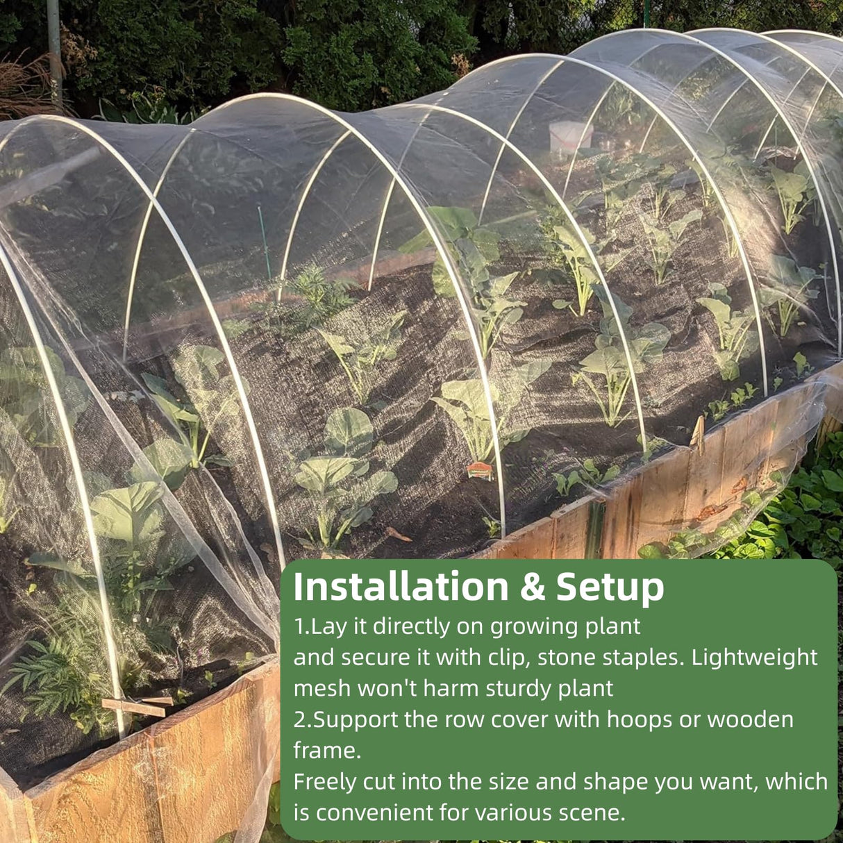 Garden Netting for Raised Beds, 10 ft x 33 ft Ultra Fine Mesh Mosquito Net Pest Barrier Bird Bug Insect Netting for Garden Greenhouse, Plant Row Cover for Protect Vegetables Fruits Flowers Trees