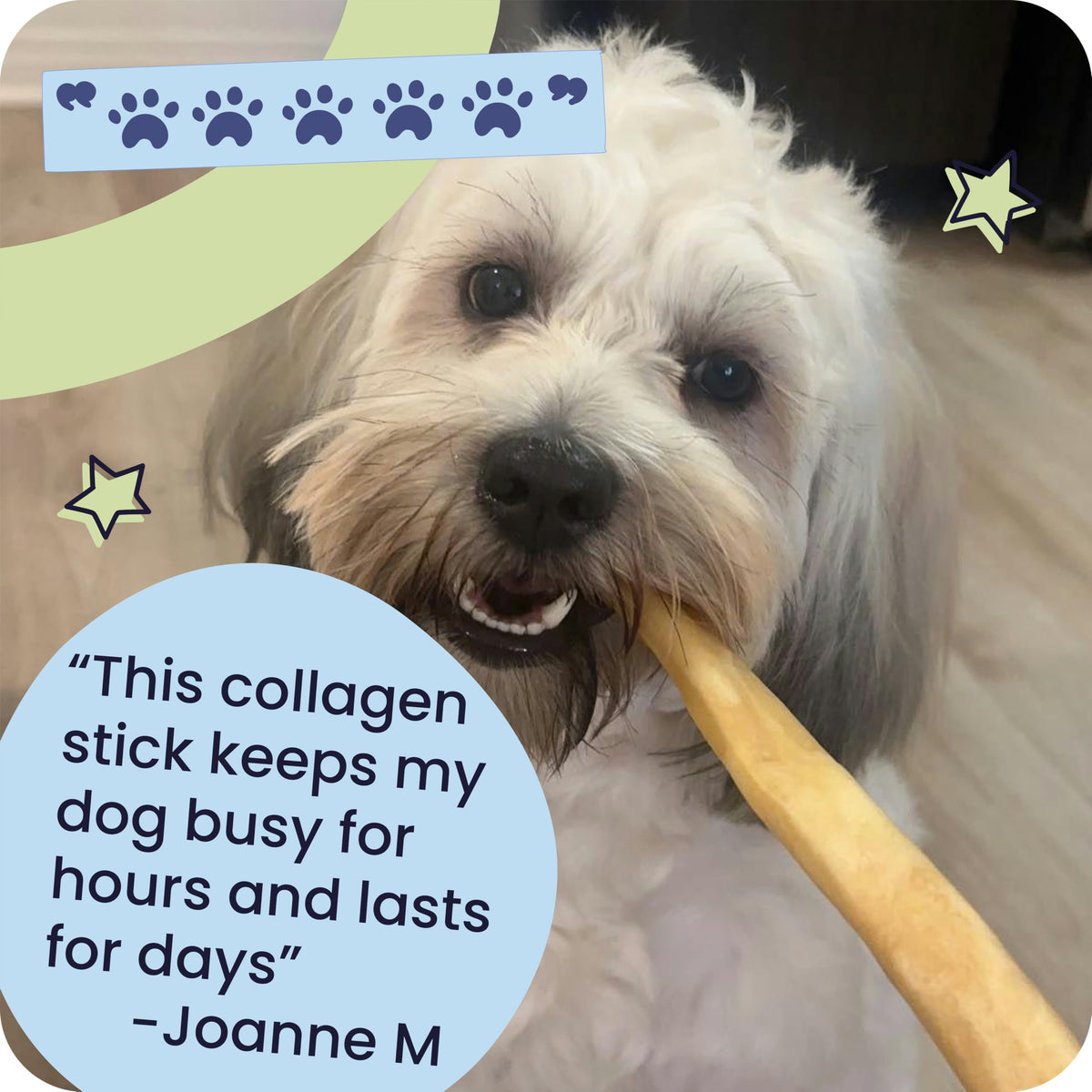Pawstruck 12 Inch Beef Collagen Sticks Chews for Medium & Large Dogs 5 Pack
