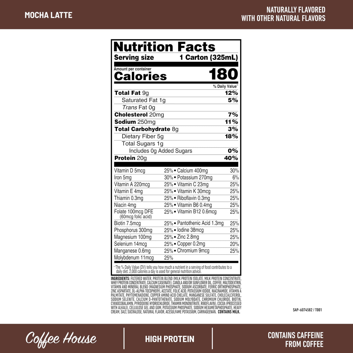 SlimFast Protein Shake, NEW Mocha Latte- 20g Protein, Meal Replacement Shake Ready to Drink, High Protein with Low Carb and Low Sugar, 24 Vitamins and Minerals, 11 Fl Oz (Pack of 12)