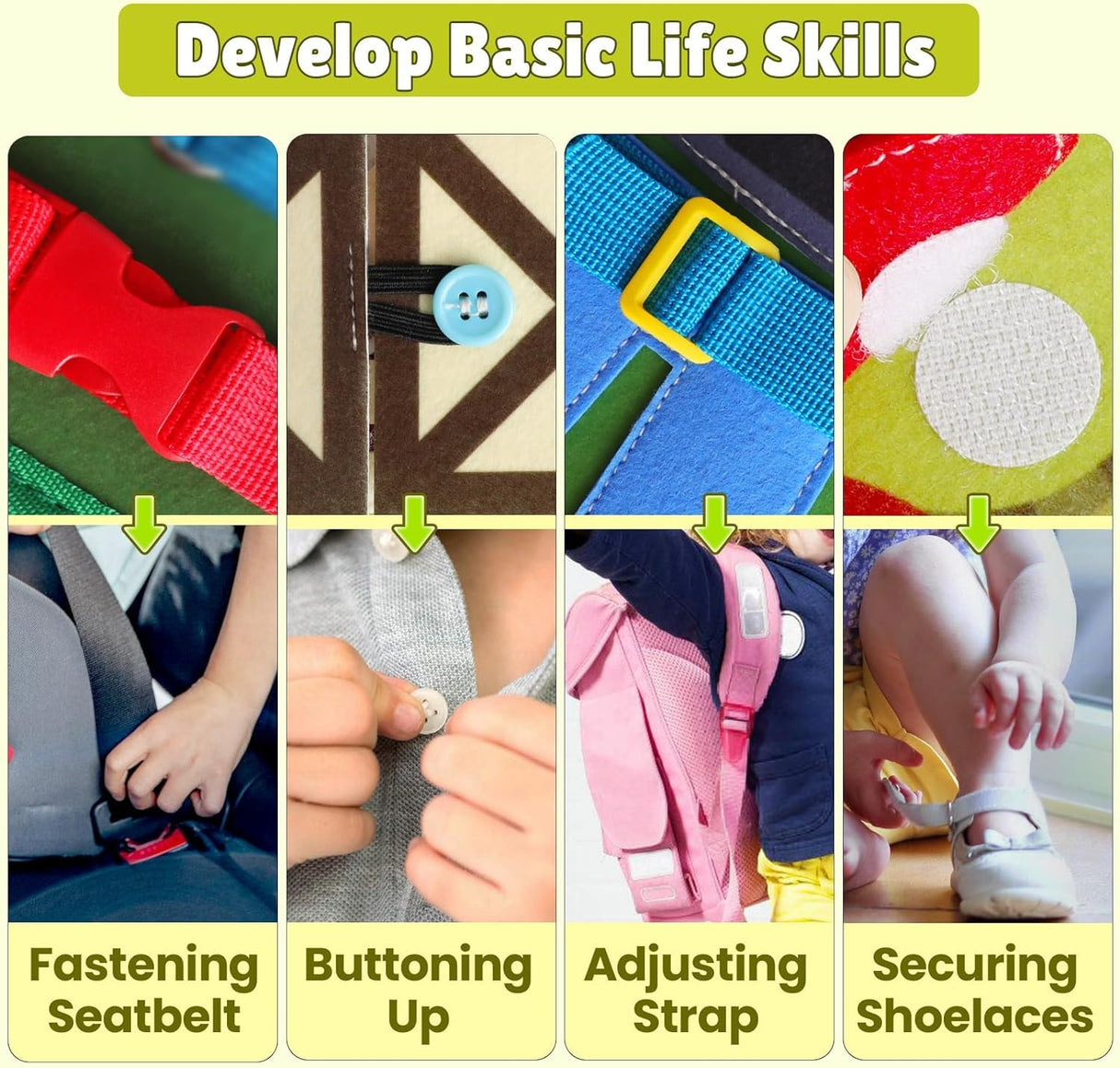 Quanquer Toddler Busy Board Montessori Toys for 1 2 3 4 Year Old - Farm Busy Book Educational Learning Sensory Toy for Boys Girls - Christmas Birthday Gifts for Toddlers Travel Toys for Airplane Car