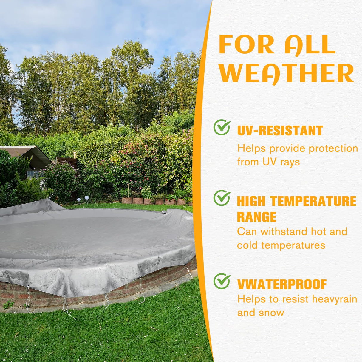 Tarps Heavy Duty Waterproof 10x12 FT,Sliver 12 Mil Large Tarps with Grommets and Reinforced Edges,UV Resistant,Tear&Fade Resistant,Finished for Outdoors Patio Boat,Roof,Camping,10x12 FT