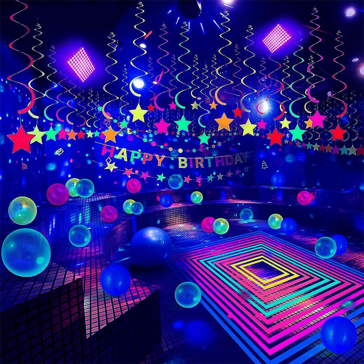 Glostars 100W LED UV Black Light, Powerful UV Spotlight, IP66, 395nm Lamp for Christmas, Halloween Glow Party (2 Packs)