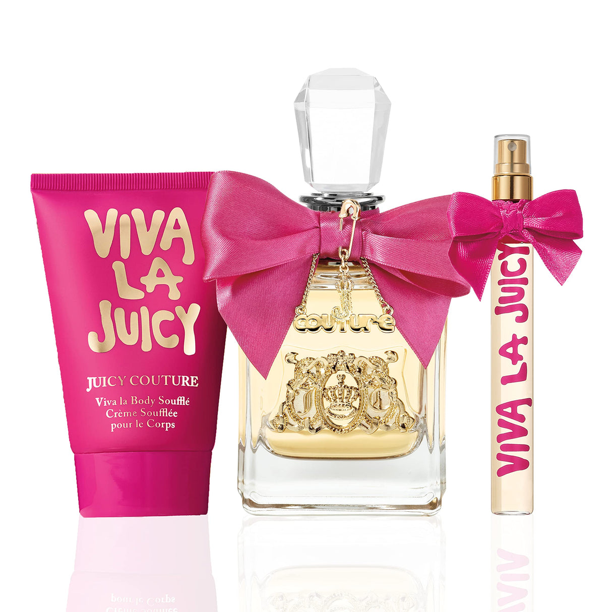 Juicy Couture 3 Piece Fragrance Set Viva La Juicy Eau De Parfum, Women's Perfume Set Includes EDP Spray Perfume, Mini Perfume & Body Lotion - Floral & Sweet Travel Perfume & Travel Body Lotion for Women, 3.4 fl. oz