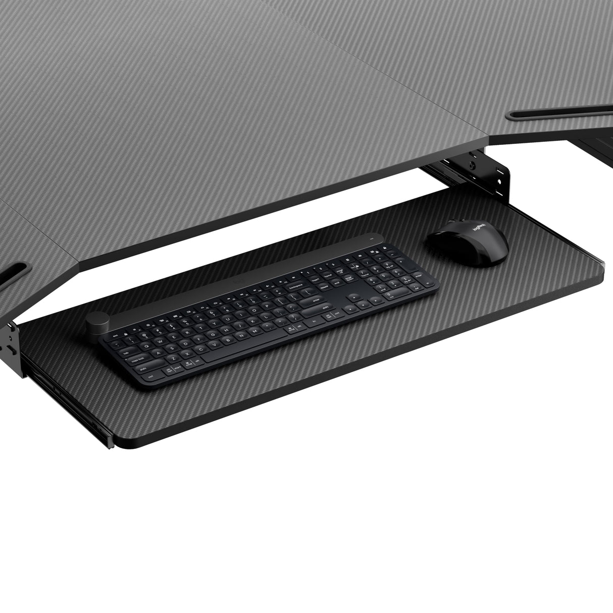 EUREKA ERGONOMIC Adjustable Keyboard Tray Under Desk, 28x11 Inch Large Slide Out Keyboard & Mouse Platform Tray, Wooden Pull Out Computer Keyboard Drawer for Typing Home Office Desk, Black