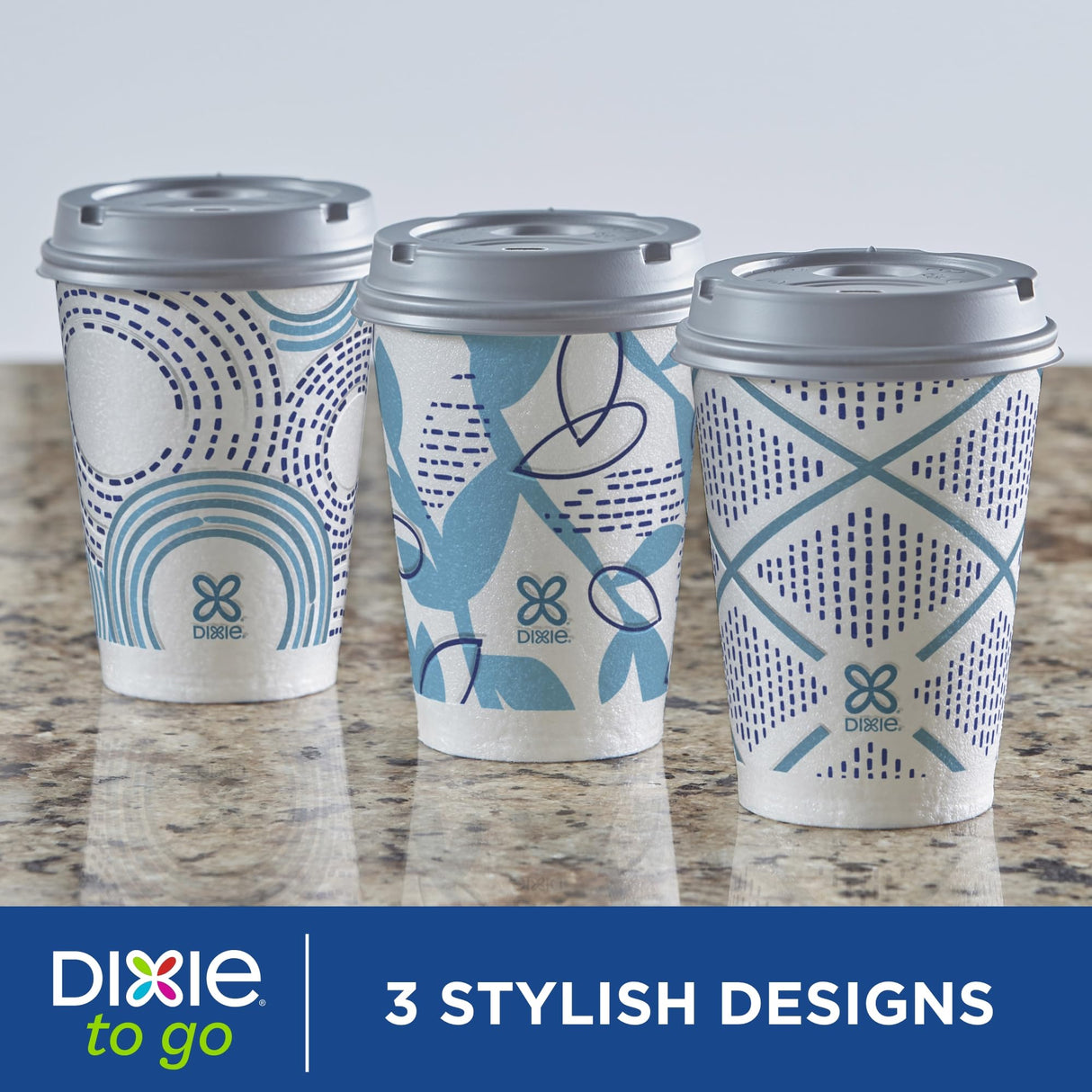 Dixie To Go Paper Coffee Cups With Lids, 12 oz, 156 ct, Disposable Insulated Paper Cups for On-The-Go Hot or Cold Beverages
