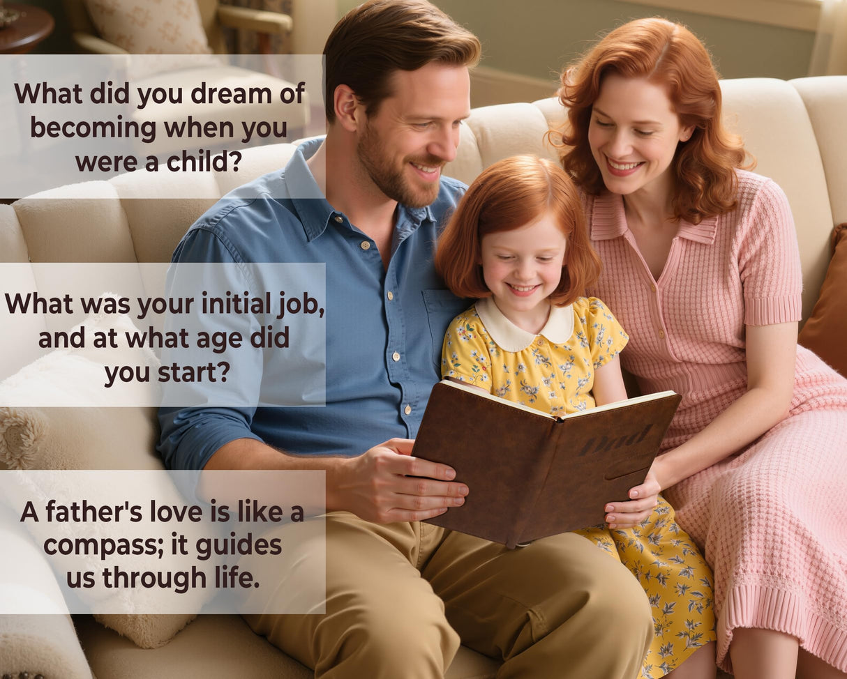 Christmas Gifts for Dad – Leather Guided Journal to Share His Life Story – Dad Birthday Gift from Daughter or Son - Legacy Memory Book Keepsake with Prompts - Ideal Gifts for Fathers Day