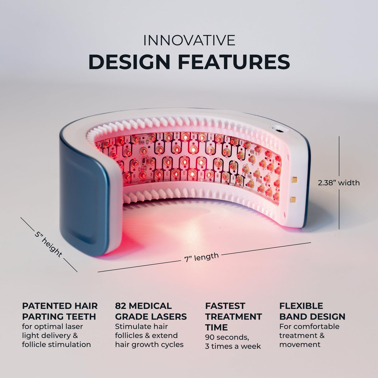 Hairmax LaserBand 82 - Hair Growth and Regrowth Treatment - Restores Natural Hair Cycle - Home-Use Medical Device With Medical Grade Lasers