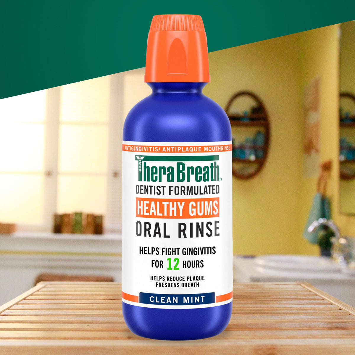 TheraBreath Healthy Gums Oral Rinse, Clean Mint, 1 Liter
