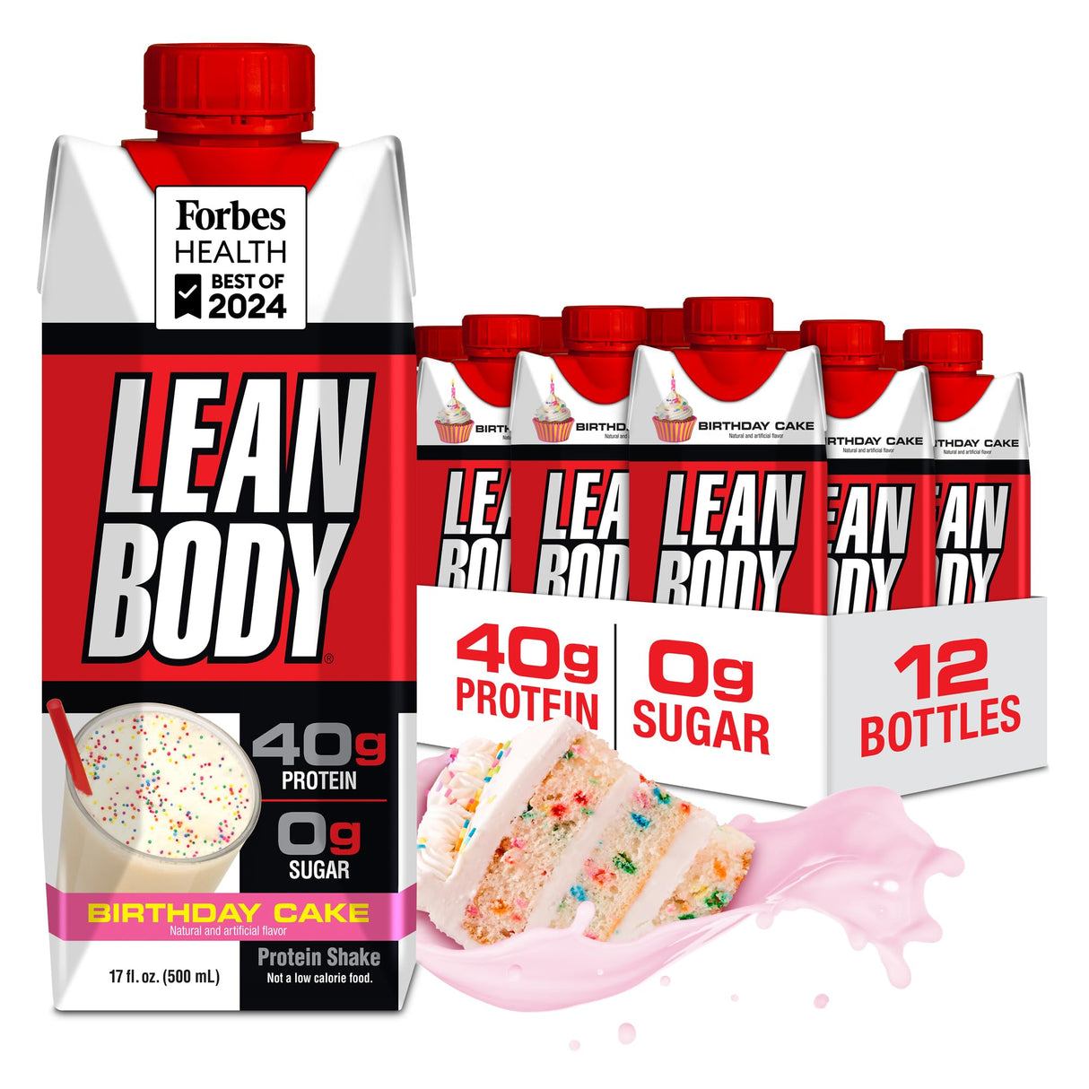 Lean Body Protein Shake - Birthday Cake (12 Drinks, 17 Fl. Oz. Each)