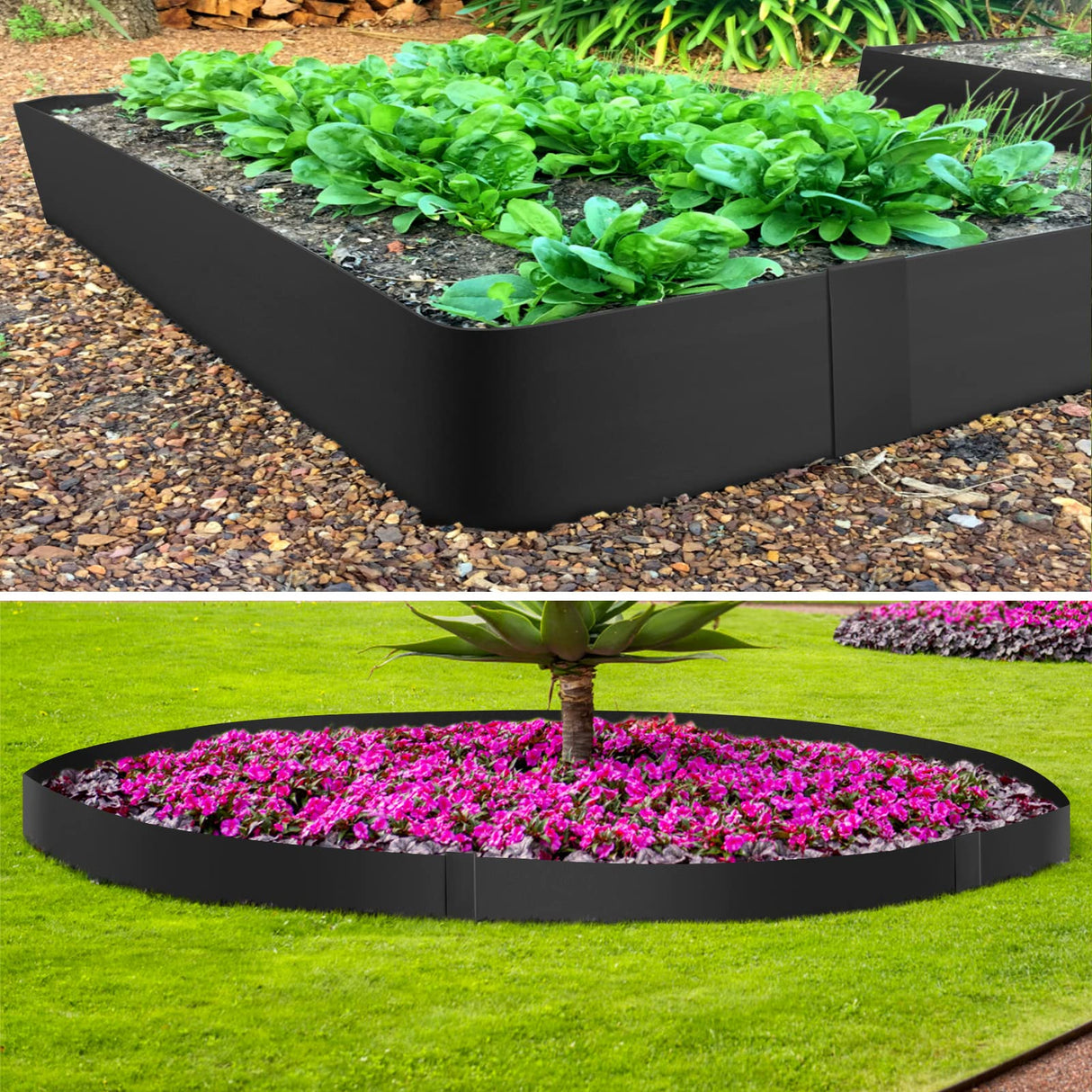 Meyoppm 20ft. 40" L × 4" H Metal Landscape Edging, 6 Pack Garden Border