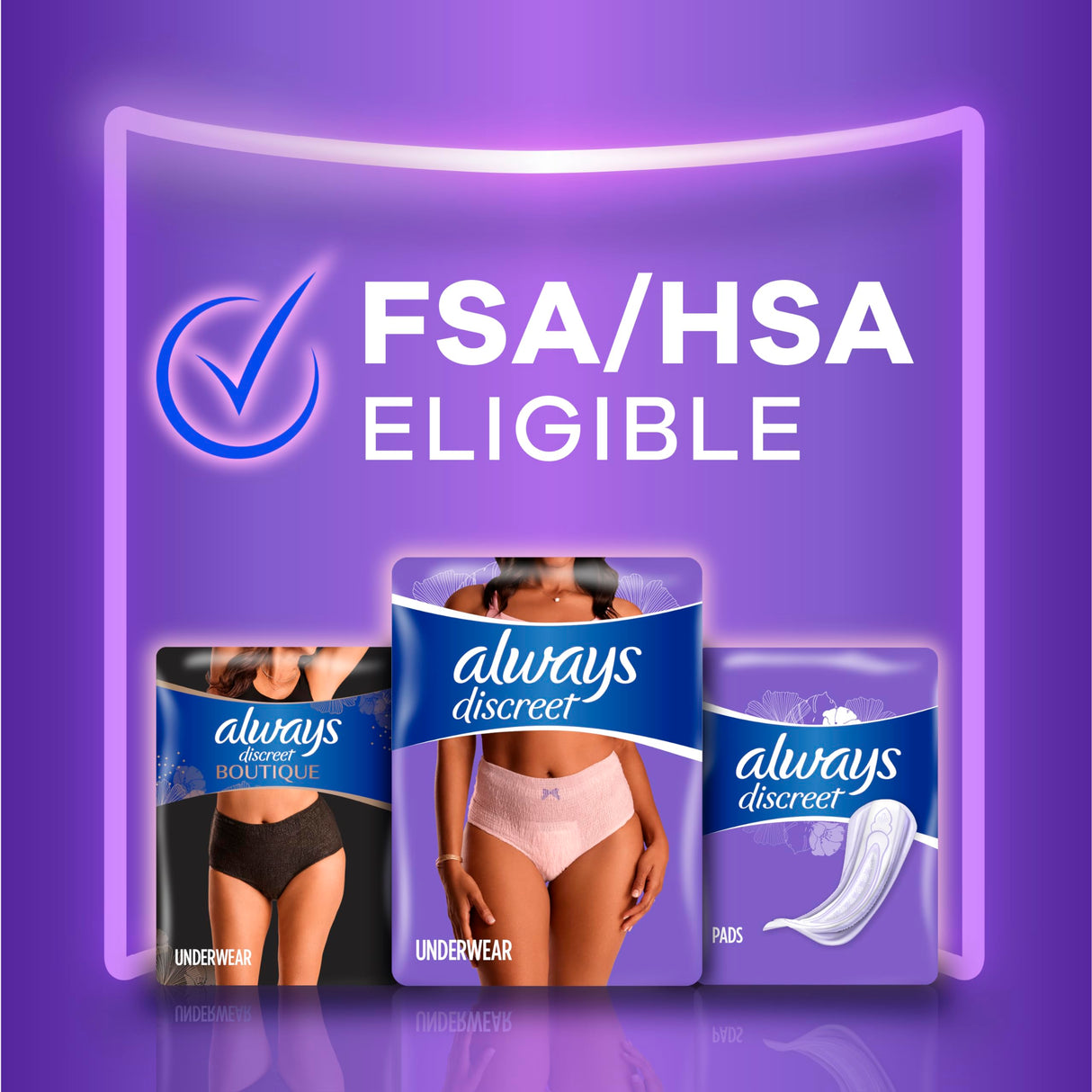 Always Discreet Adult Incontinence Underwear for Women and Postpartum Underwear, S/M, Up to 100% Bladder Leak Protection, 84 Count (Packaging May Vary)