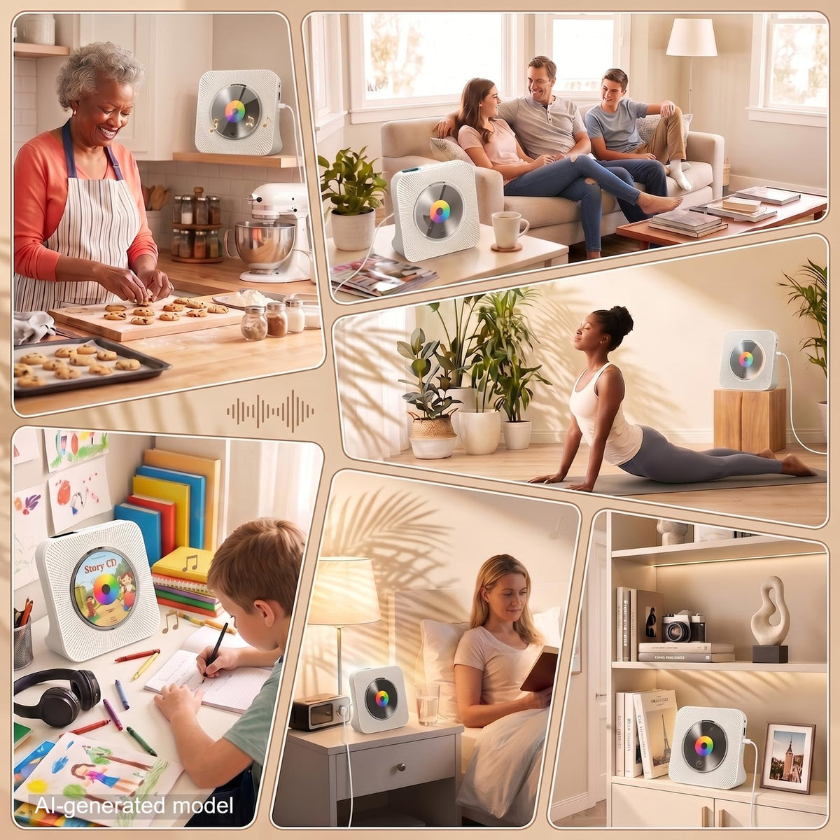 Gueray CD Player Portable Bluetooth Desktop CD Players for Home