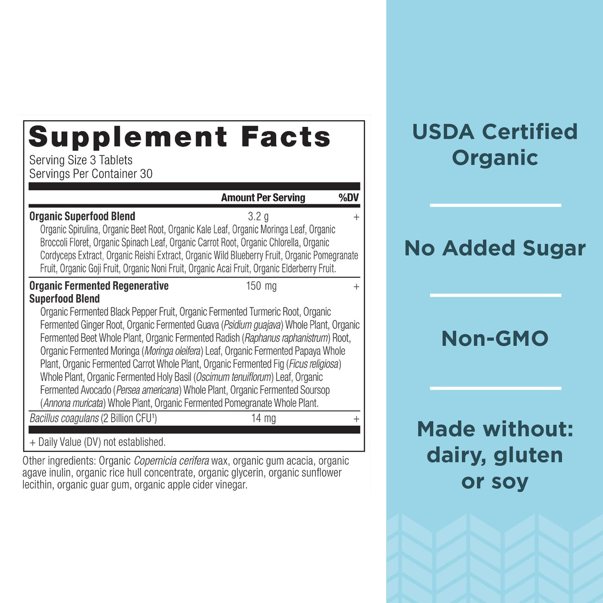 Ancient Nutrition Super Greens with Probiotics, Organic Superfood Tablets Made from Spirulina, Chlorella, Moringa, and a Resilient Probiotic, 30 Servings, 90 Count