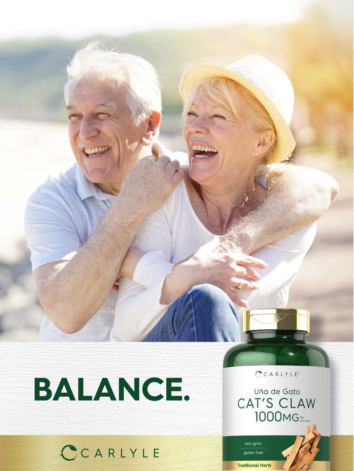 Carlyle Cat's Claw Herb Capsules 1000mg | 180 Count | Uncaria Tomentosa | Non-GMO, Gluten Free Supplement