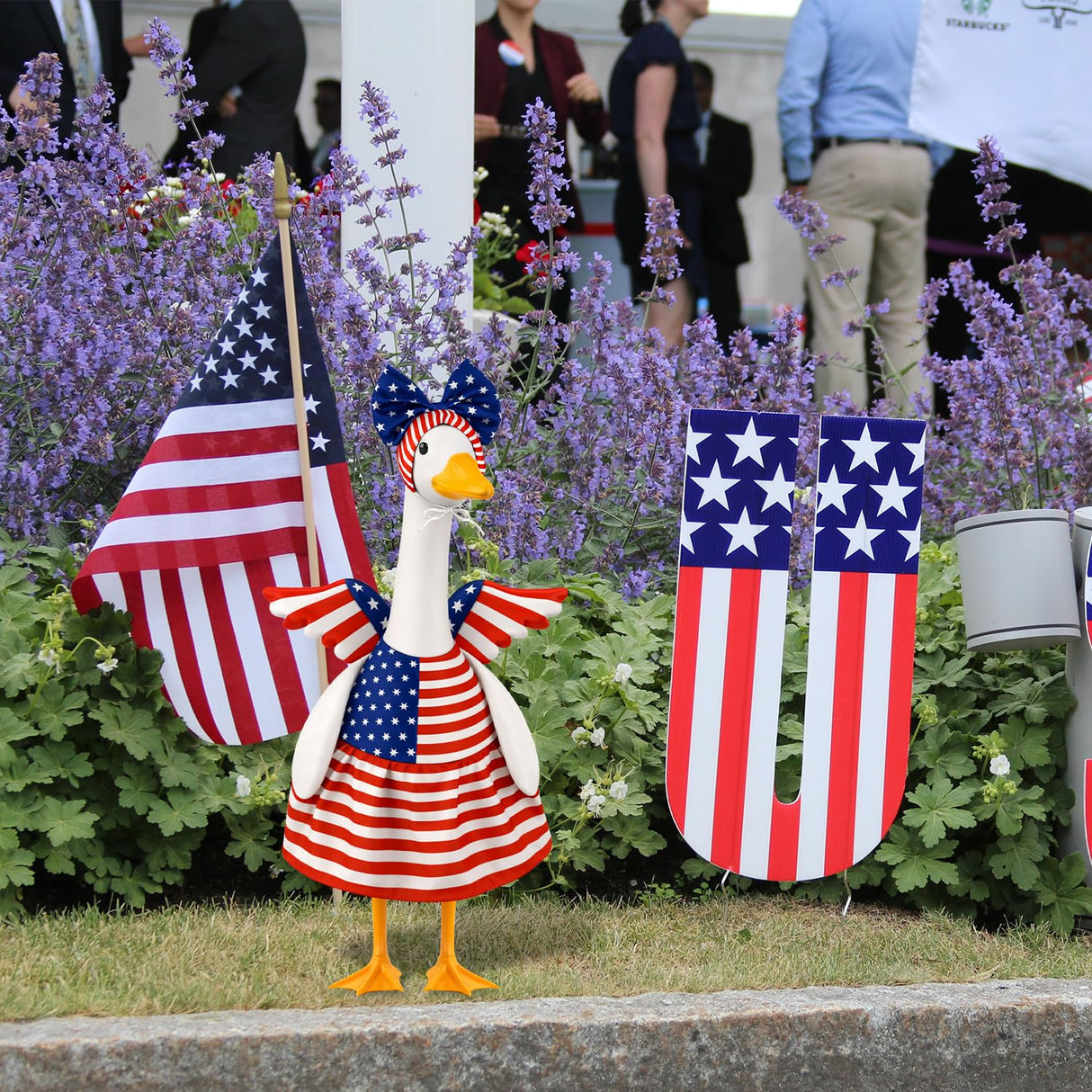 4th of July Porch Goose Outfits Patriotic Goose Costume for Outdoor Decor